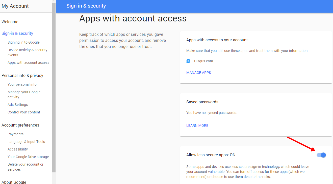 Apps with account access